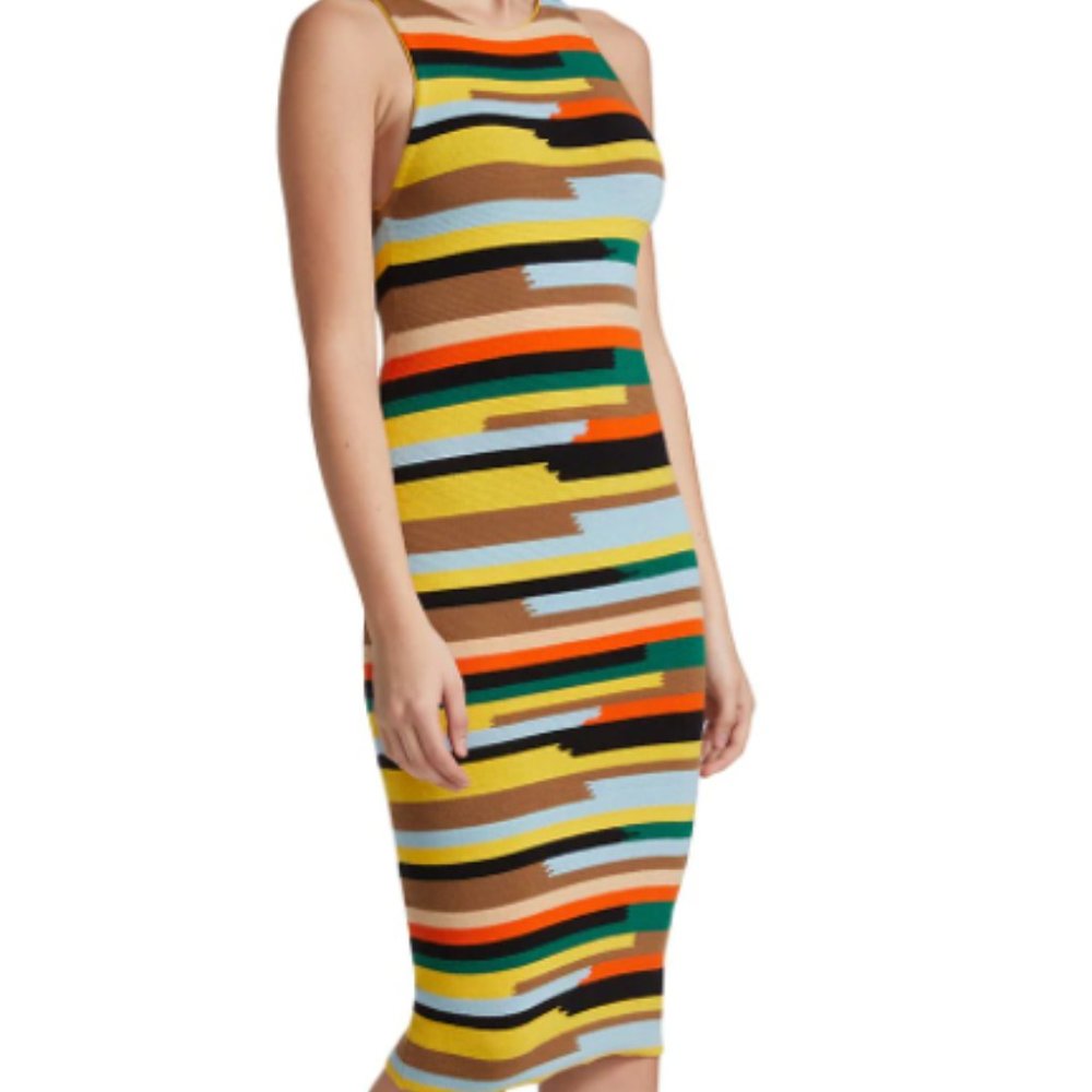 Alice + Olivia Jenner Striped Knit Dress NWOT